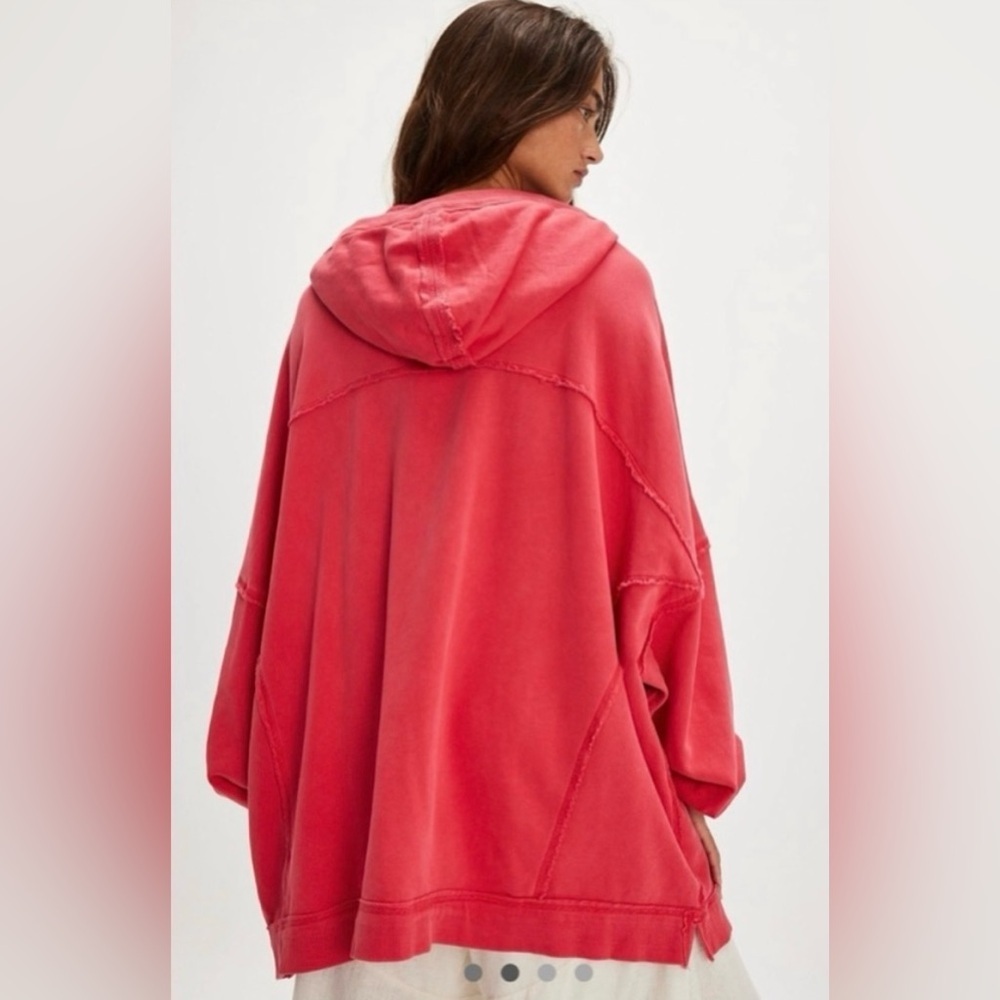 We the Free Red Oversized Hoodie Size Large NWT - Picture 2 of 8